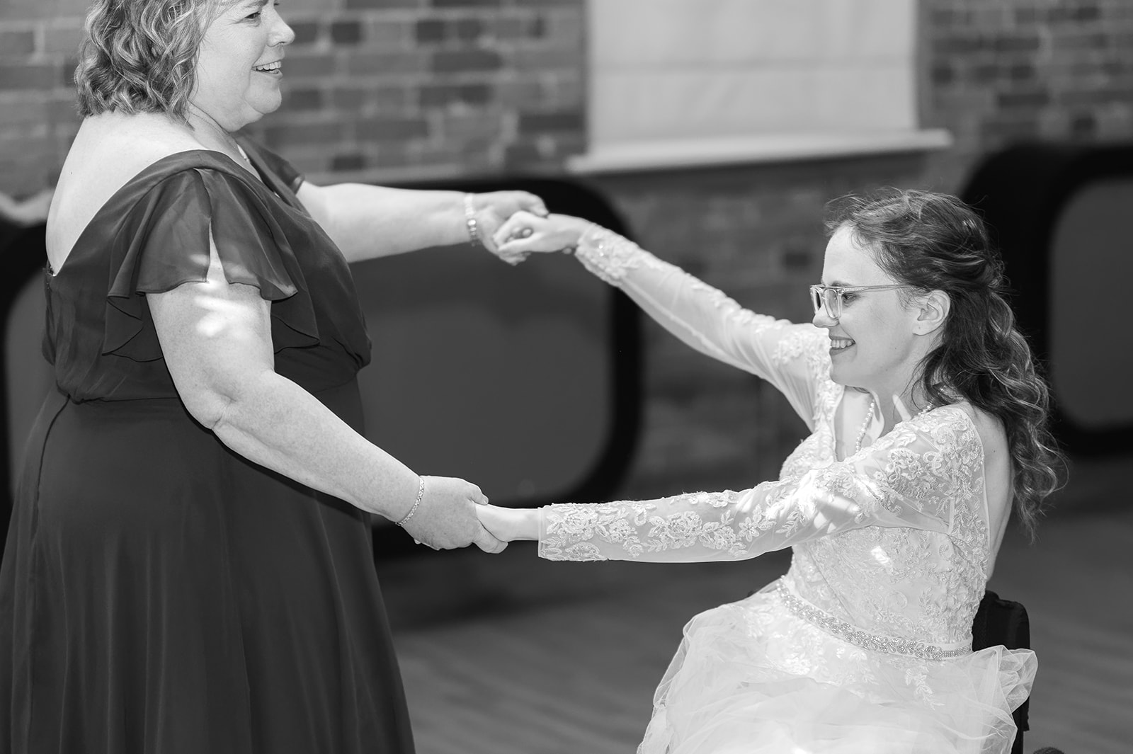 Mother of the bride dance - in a wheelchair
