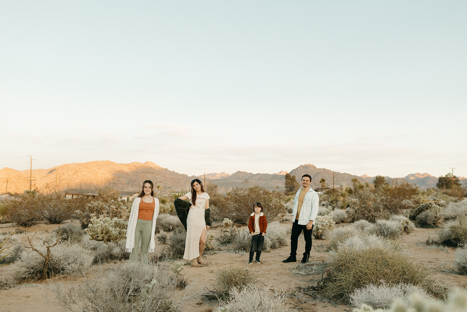 A family portrait session in Joshua Tree national park.