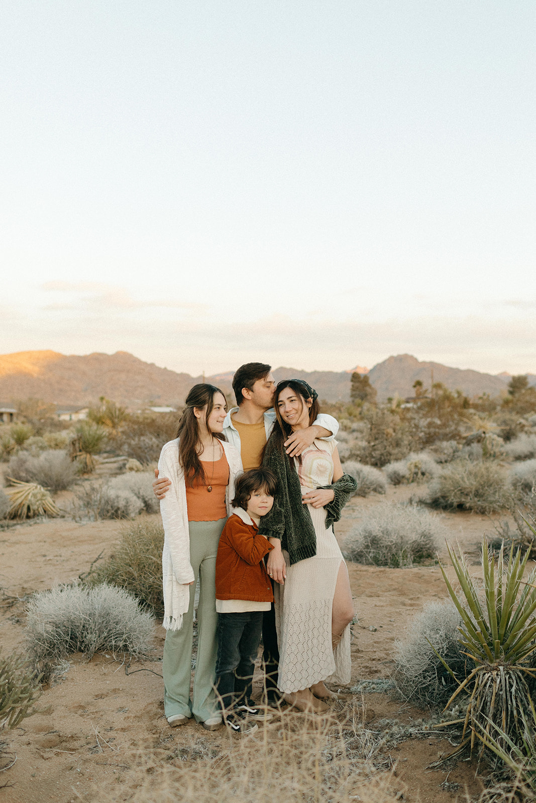 A family portrait session in Joshua Tree national park.