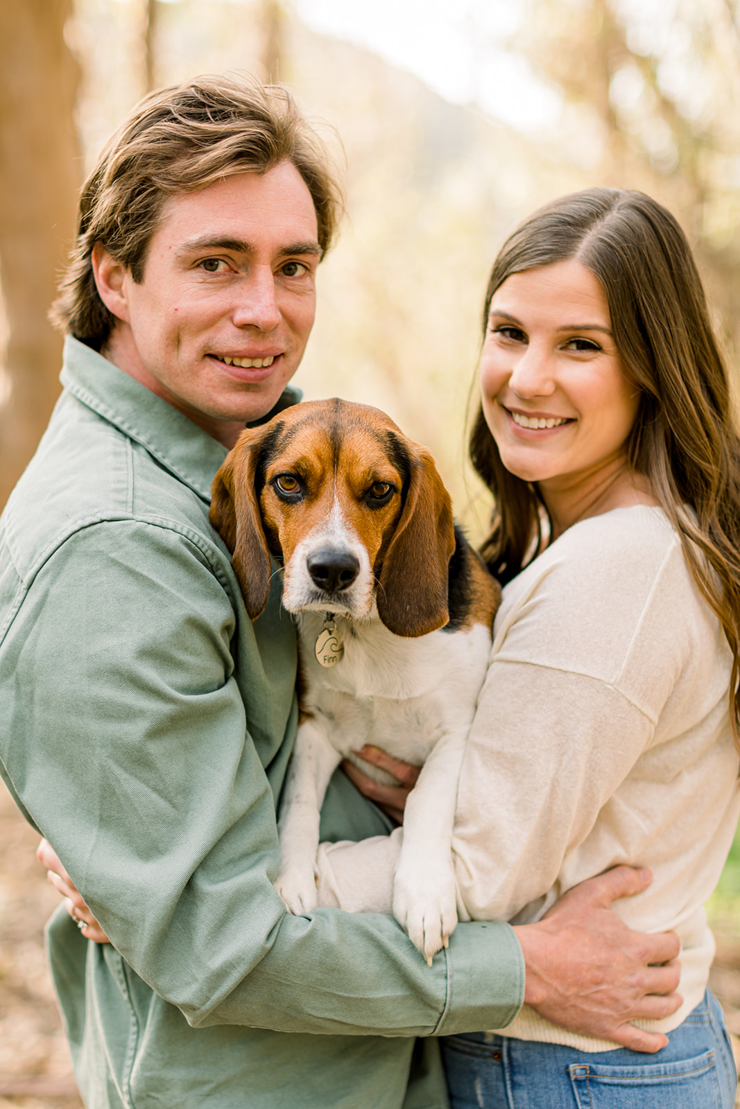 Engagement portraits with beagle