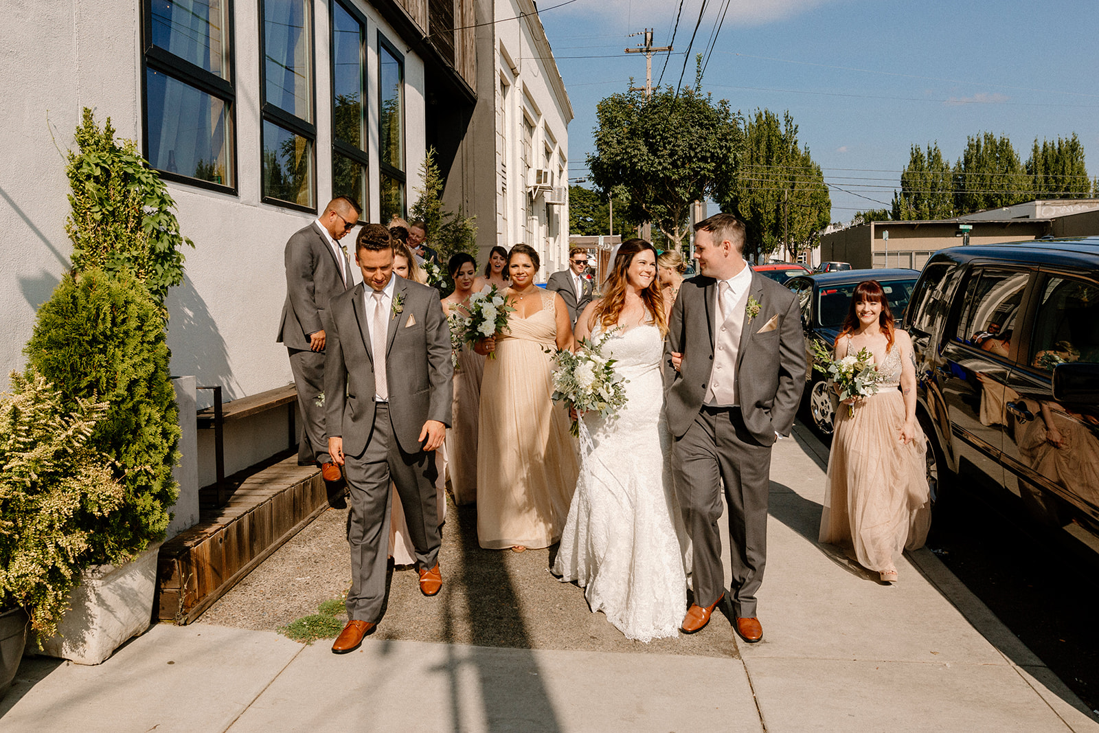 A bridal party at a Union Pine wedding. 