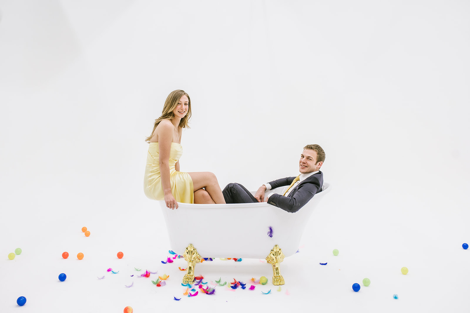 Fun and playful NYC engagement photoshoot in studio