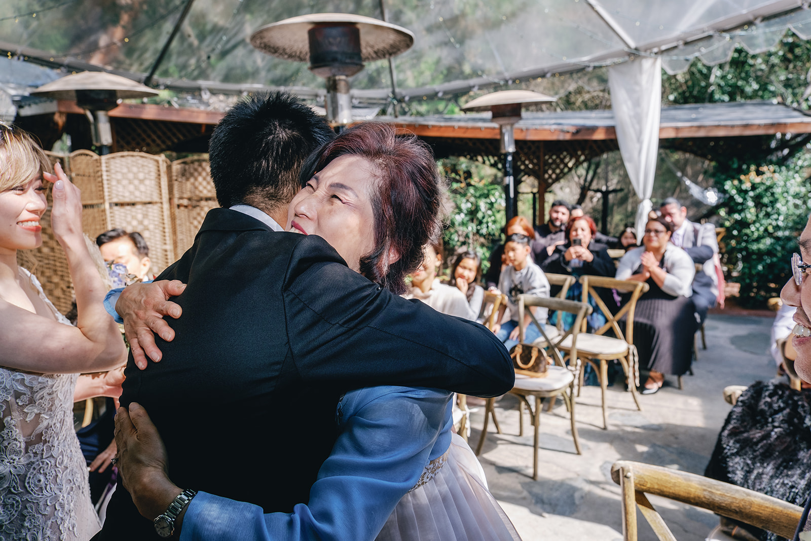 Intimate Wedding and Reception at Inn of the Seventh Ray. Wedding Portrait session at Topanga State Beach.
