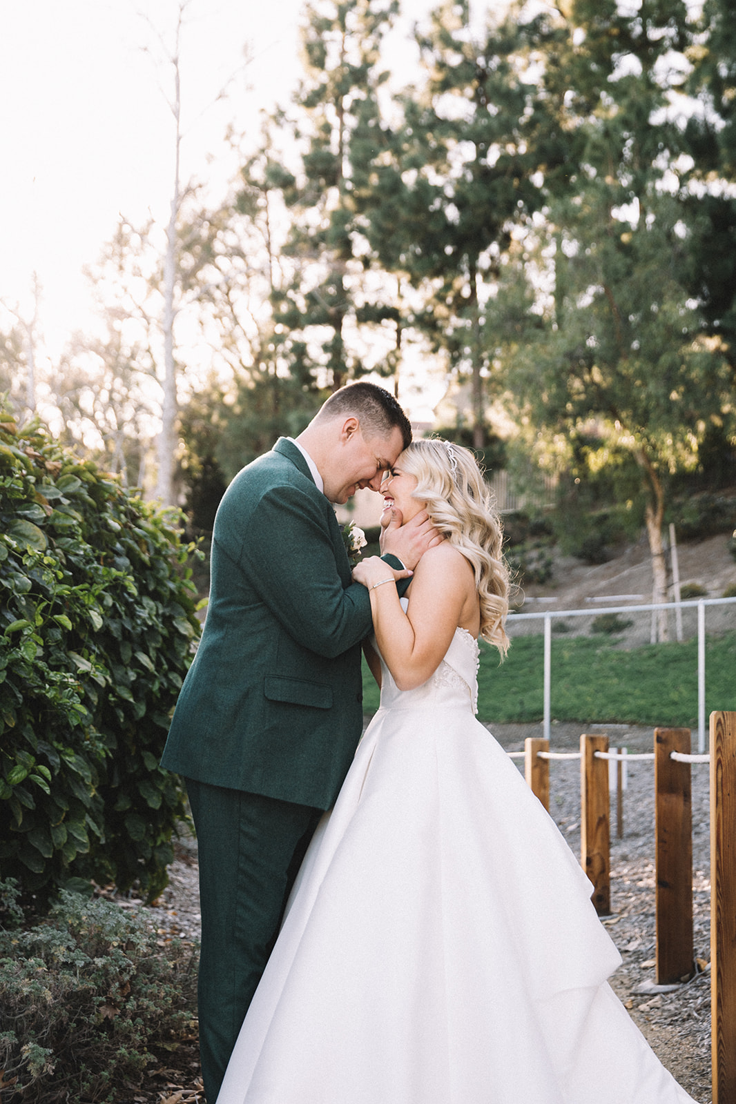 Golden hour portraits of this newly married couple at their Orange County wedding at the Barn at Aliso Viejo Ranch. 