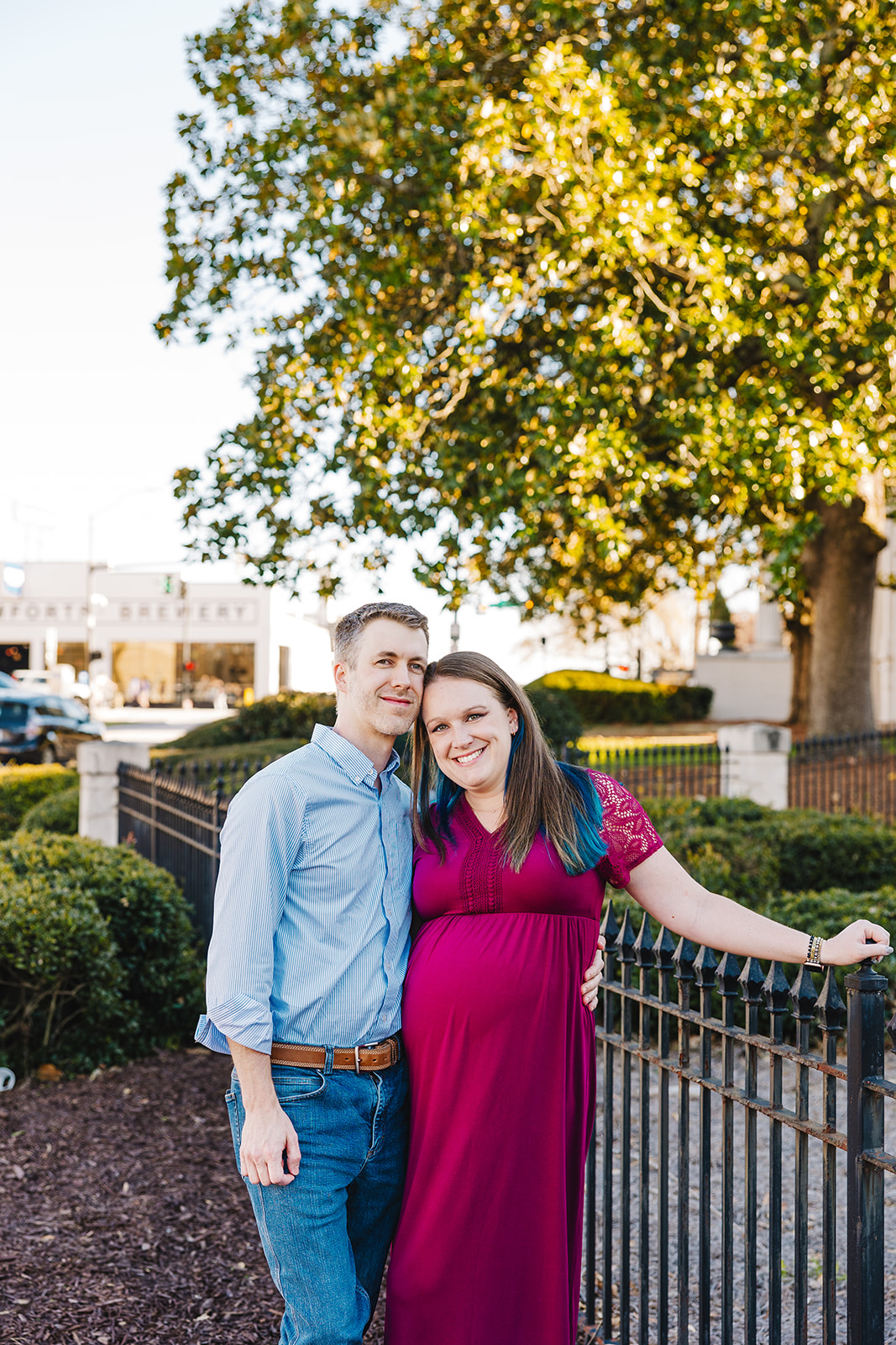 spring maternity session in downtown athens, ga