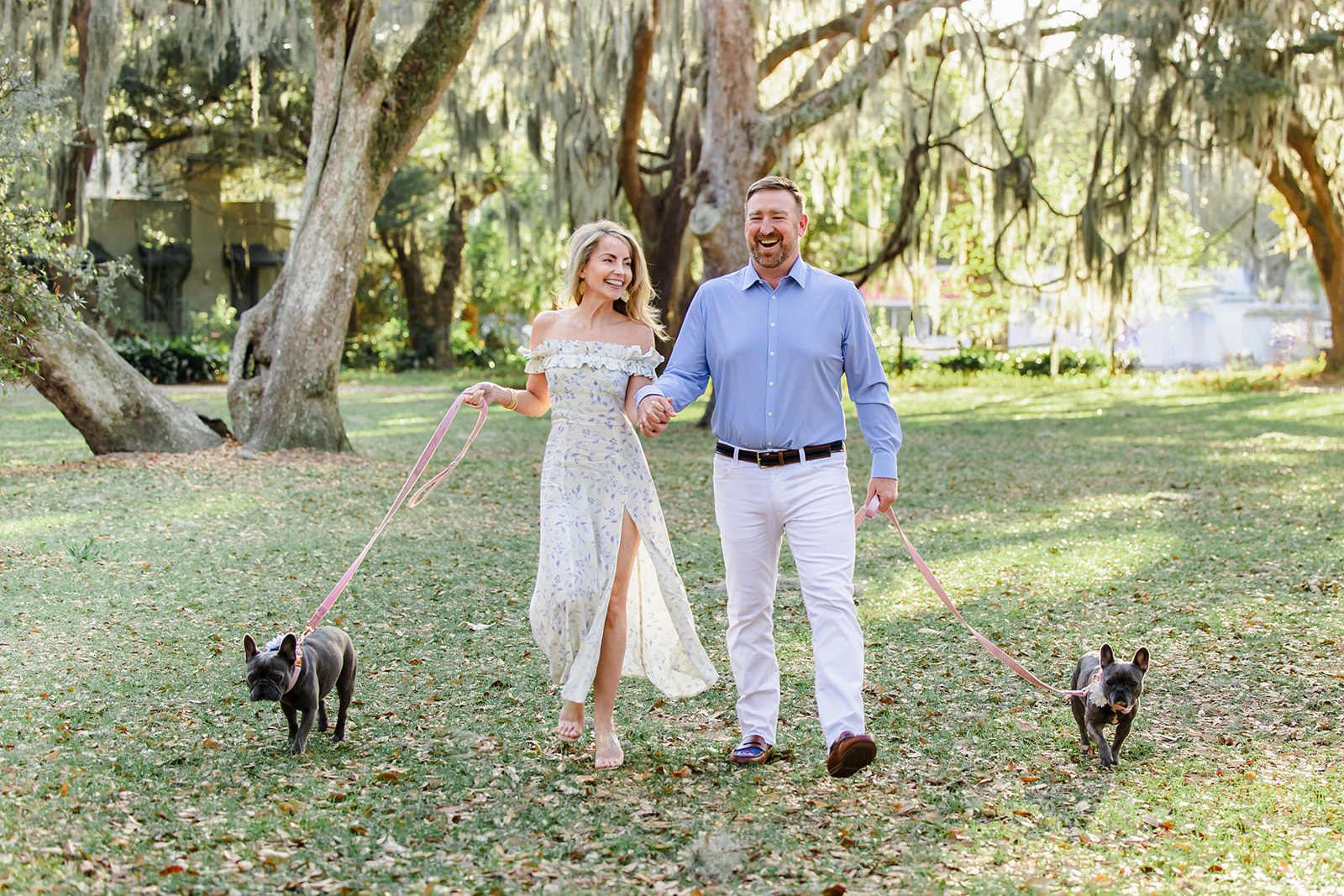 St. Simons Island Couple Photography - Frenchies at the beach!