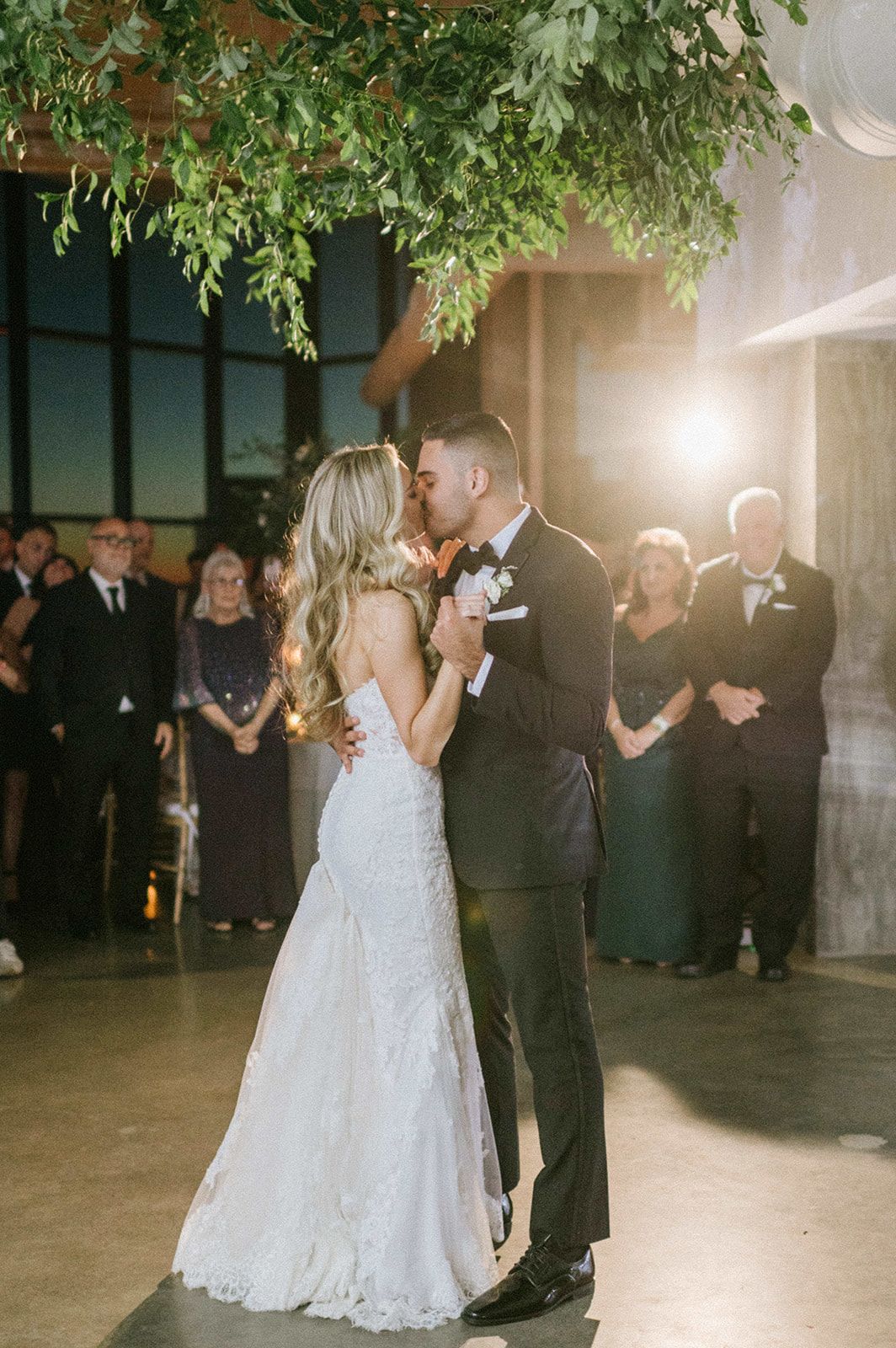 Couple shares first dance at Wave Resort