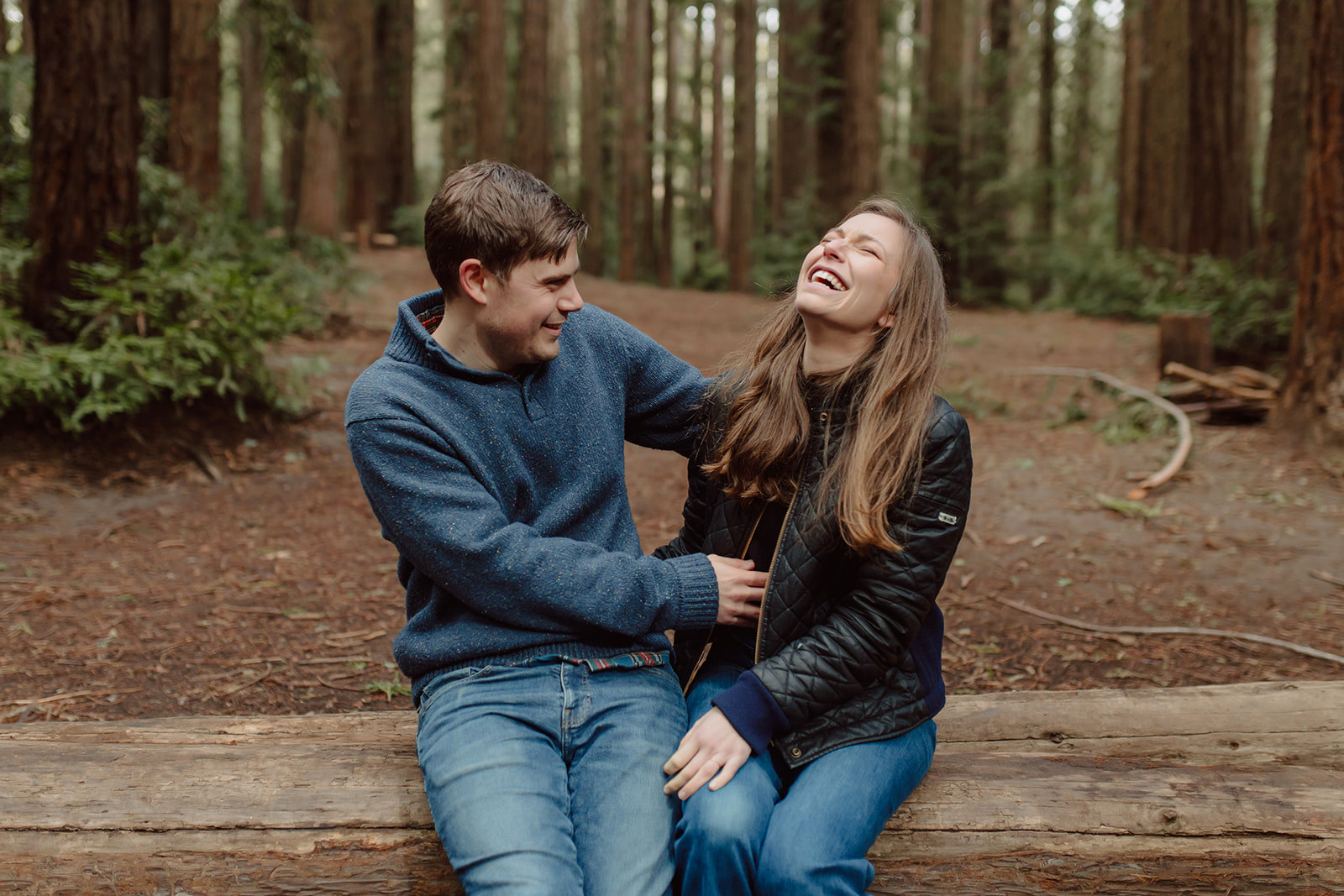 candid bay area redwoods engagement session photographer