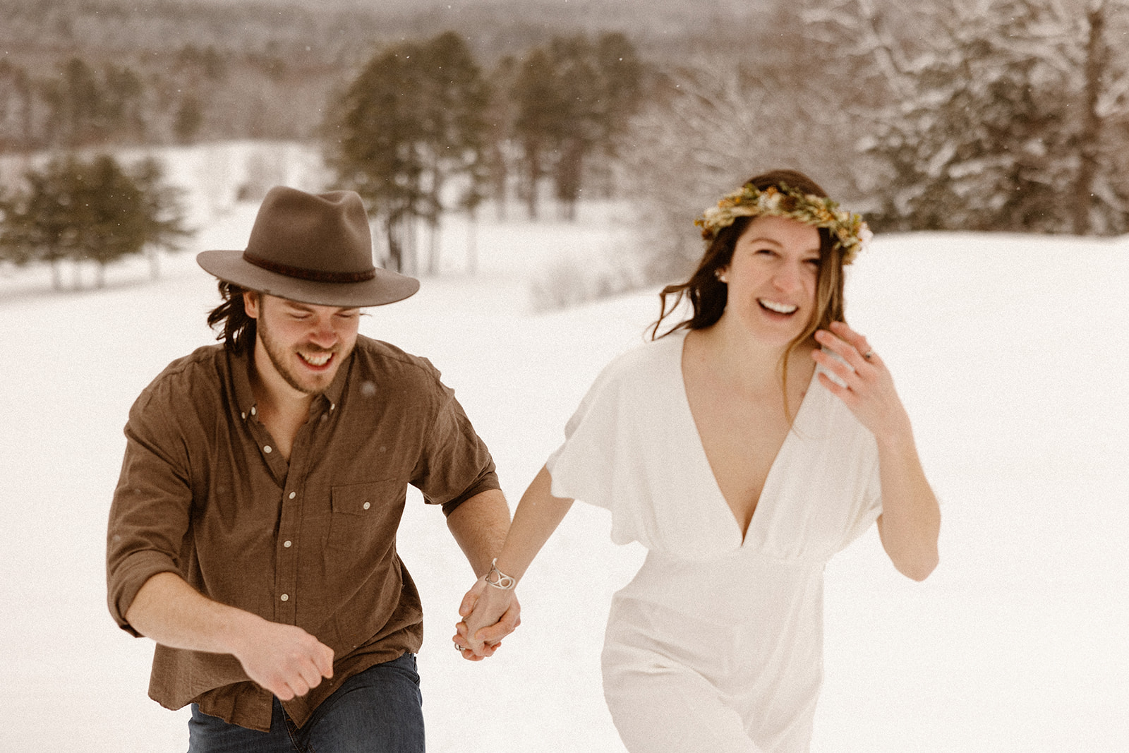 white mountains, new hampshire winter elopement 