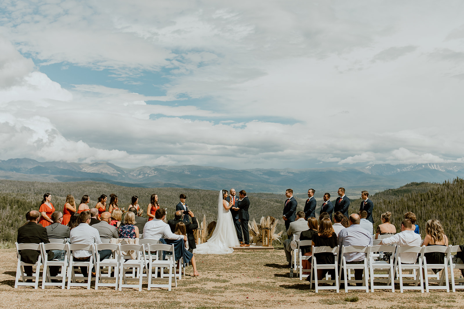 Couple gets married surrounded by friends and family on a Colorado mountain.