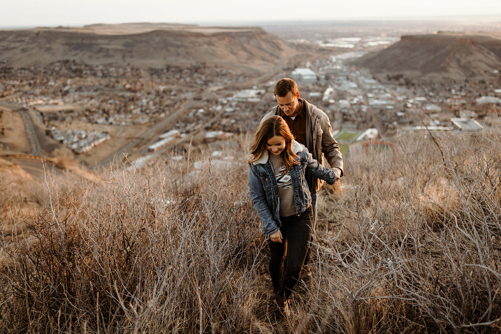 Golden Colorado sunrise couples shoot