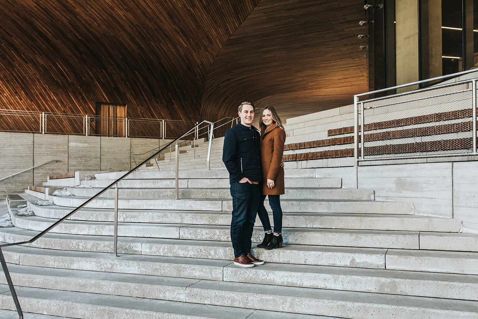 Calgary City Vibes for Michelle + Thomas's Urban Engagement Session