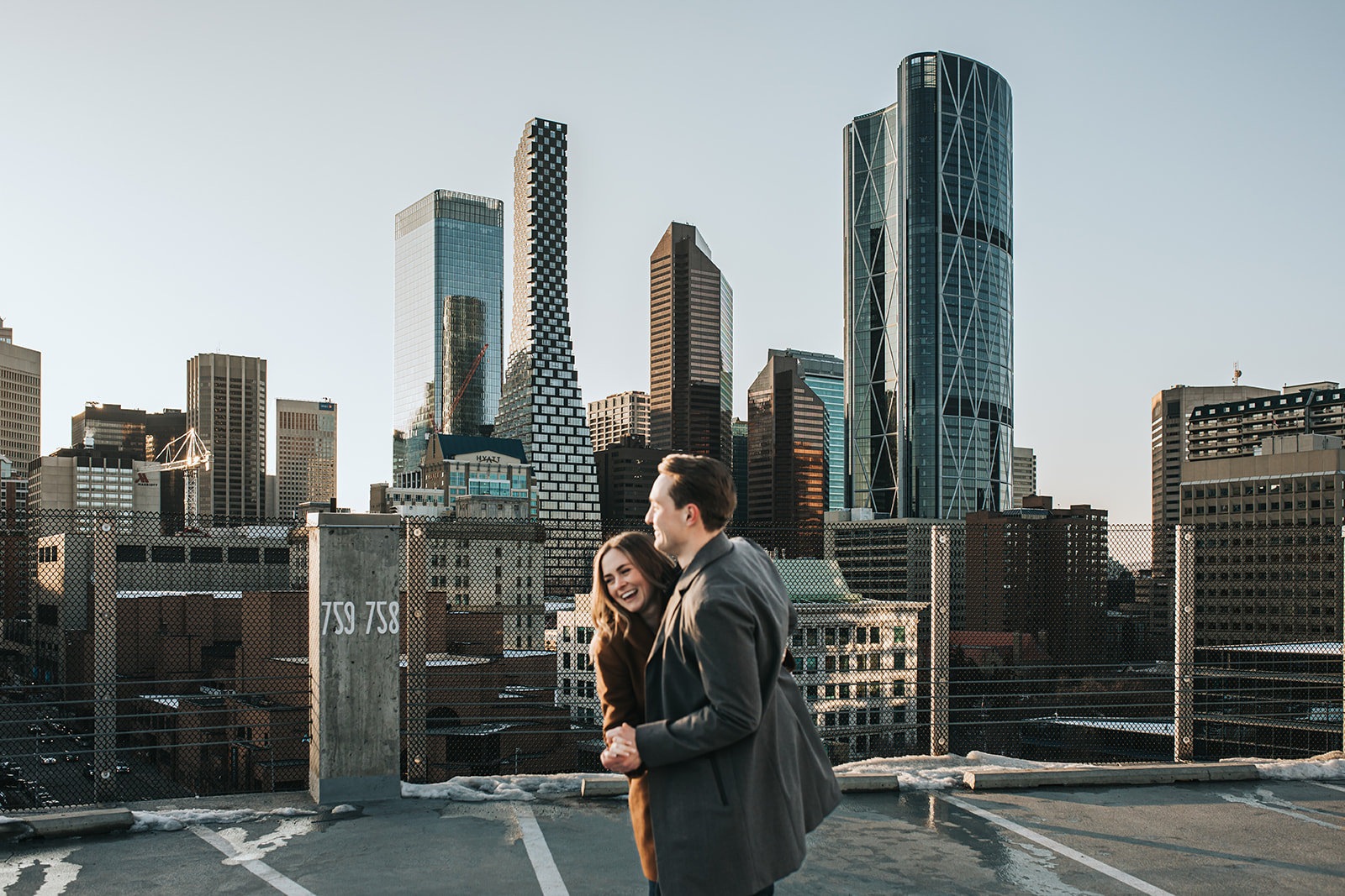 Calgary City Vibes for Michelle + Thomas's Urban Engagement Session