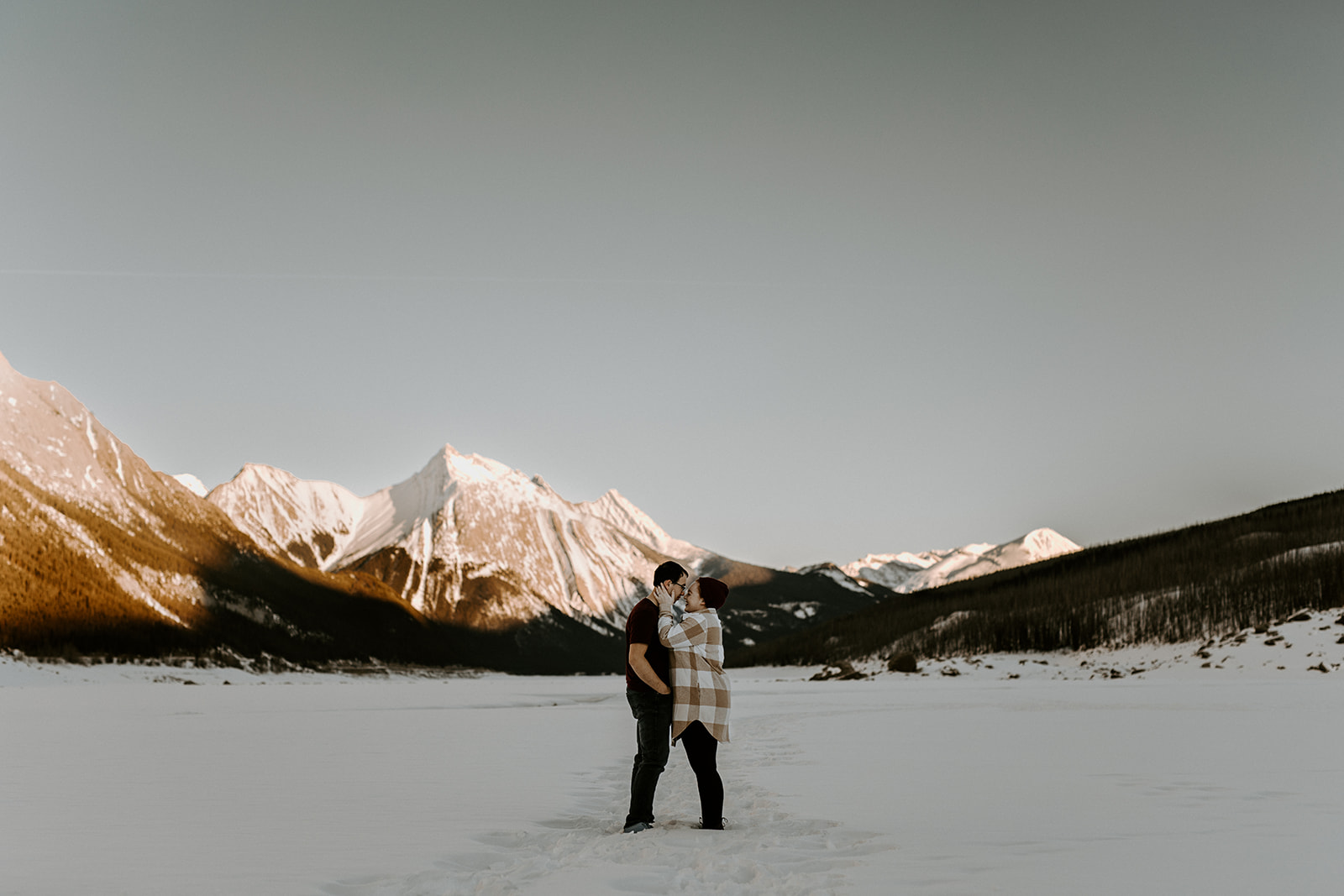 Snowy Engagement Session in Alberta Canada