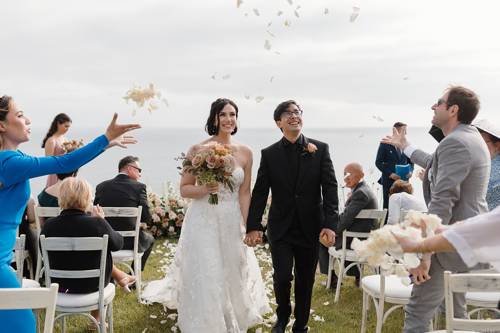 Intimate backyard wedding in Malibu California