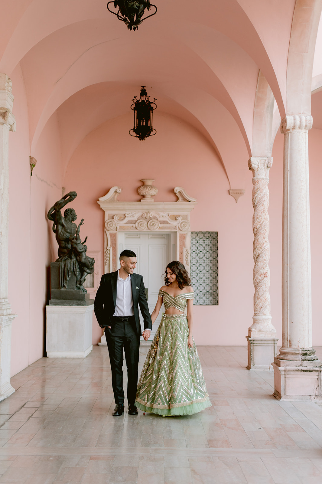 "Ringling Museum engagement shoot with gorgeous architectural details"
