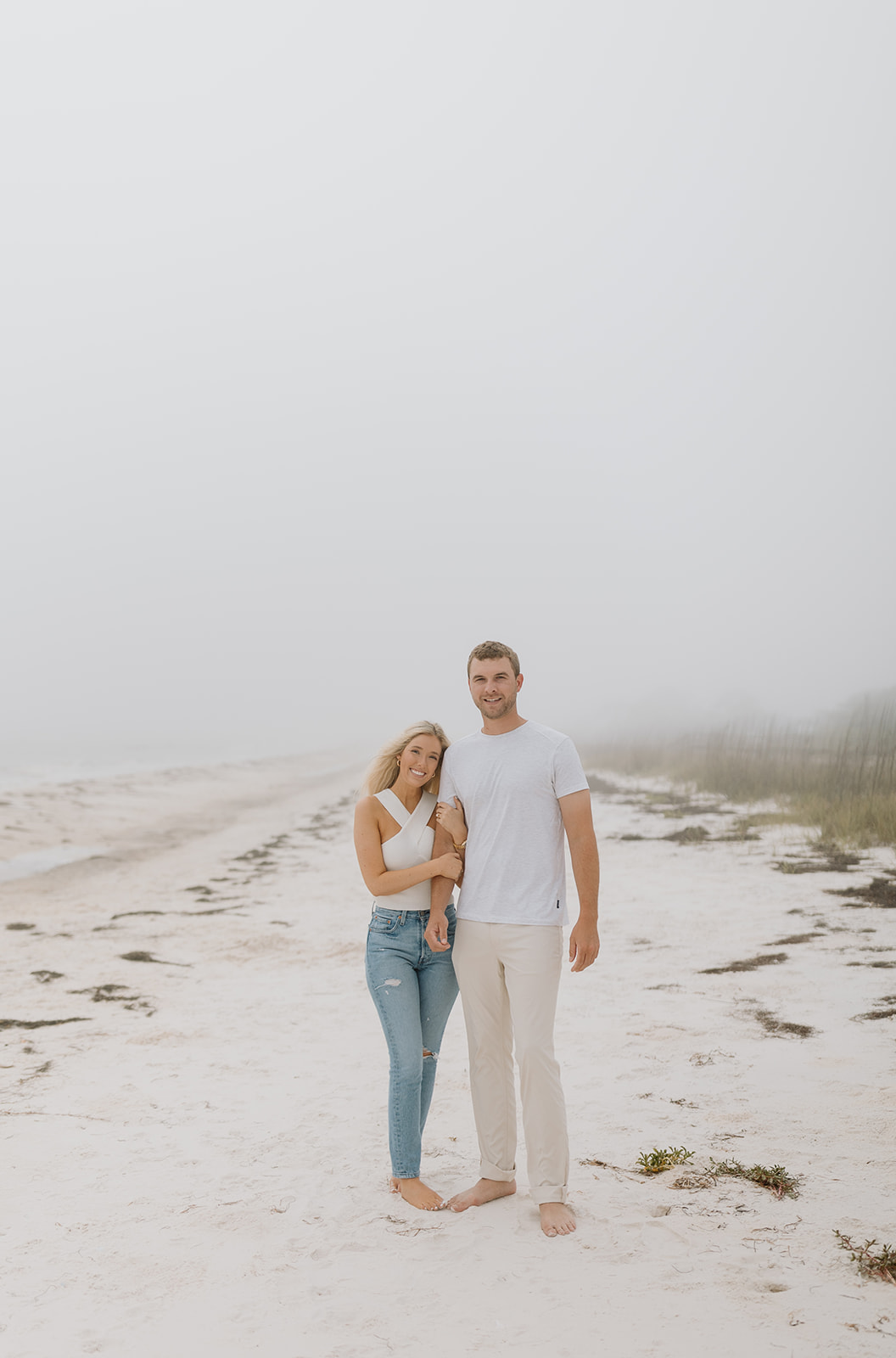 foggy beach engagement session florida's forgotten coast 