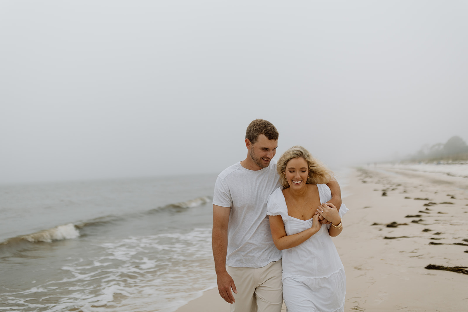 foggy beach engagement session florida's forgotten coast 