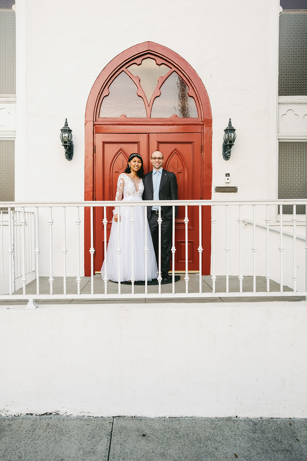 Intimate wedding at Little White Church in Pasadena, California.