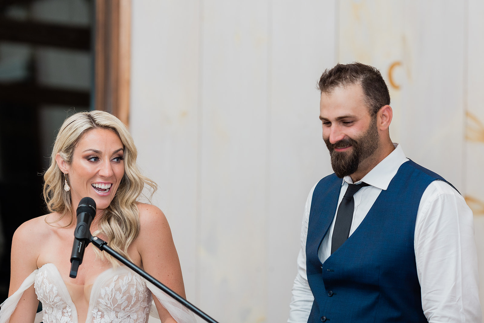 bride speech wedding reception at farm to table wedding by jess collins photography