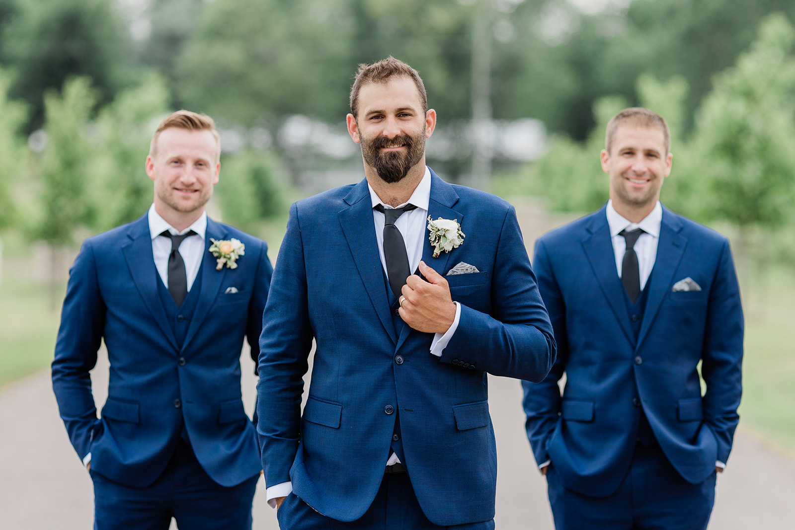 groom groomsmen portrait photo at farm to table wedding by jess collins photography