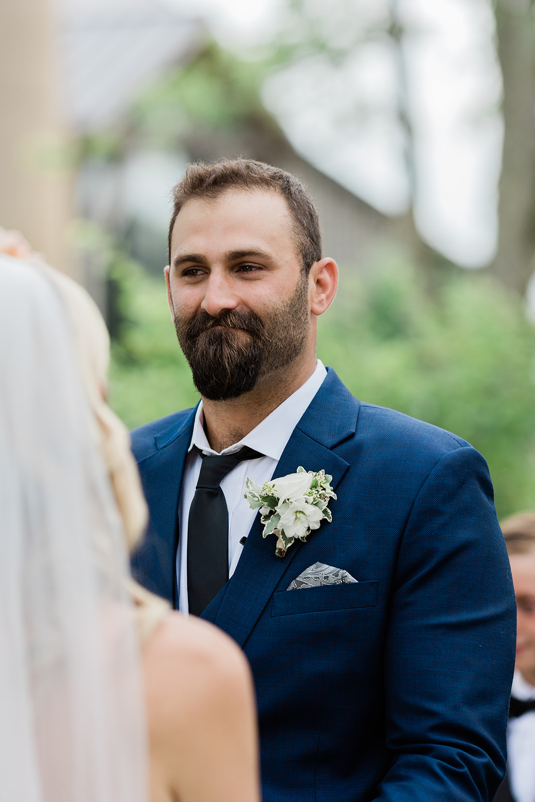 groom wedding ceremony at farm to table wedding by jess collins photography