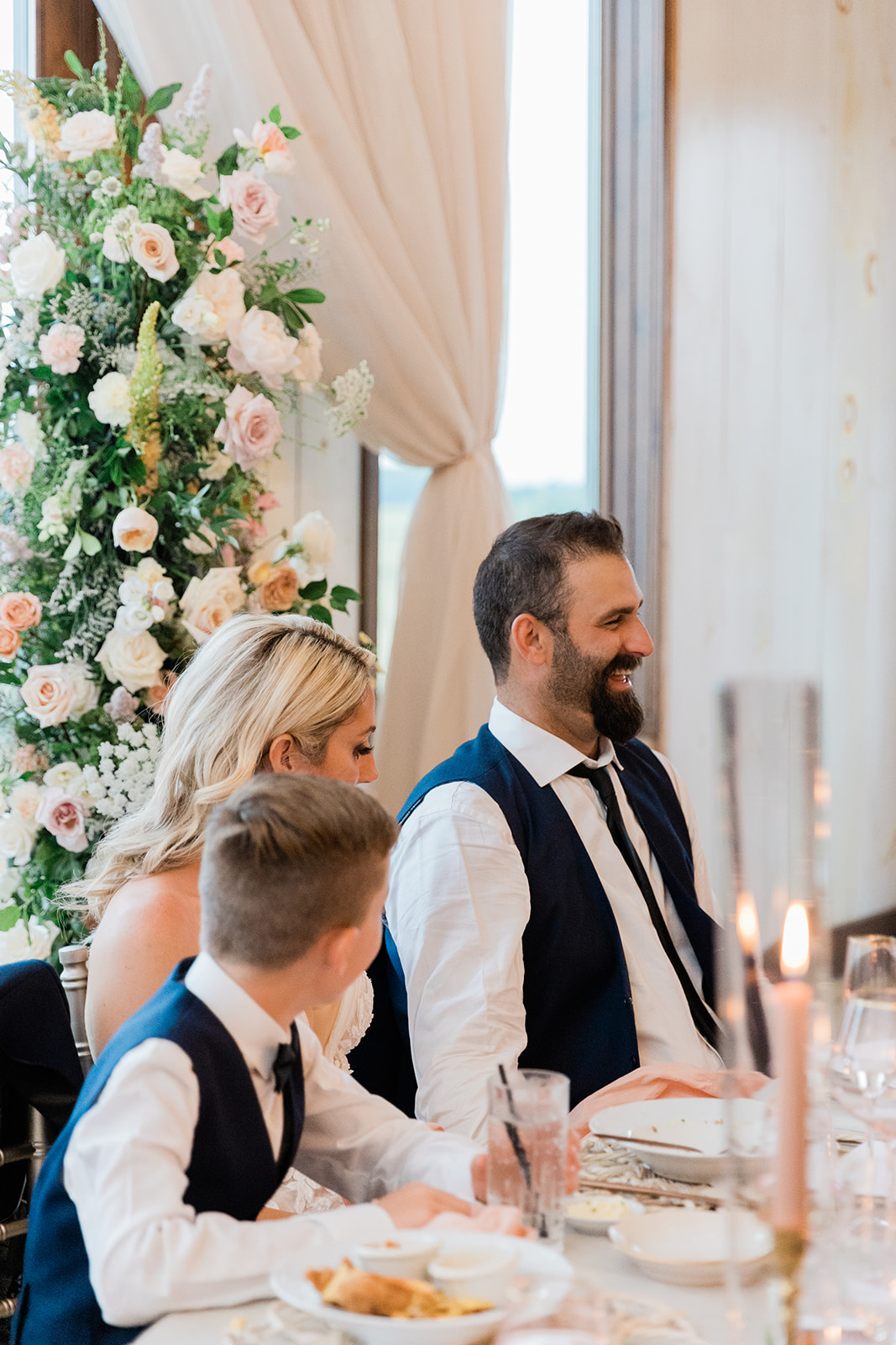 head table family at farm to table wedding by jess collins photography