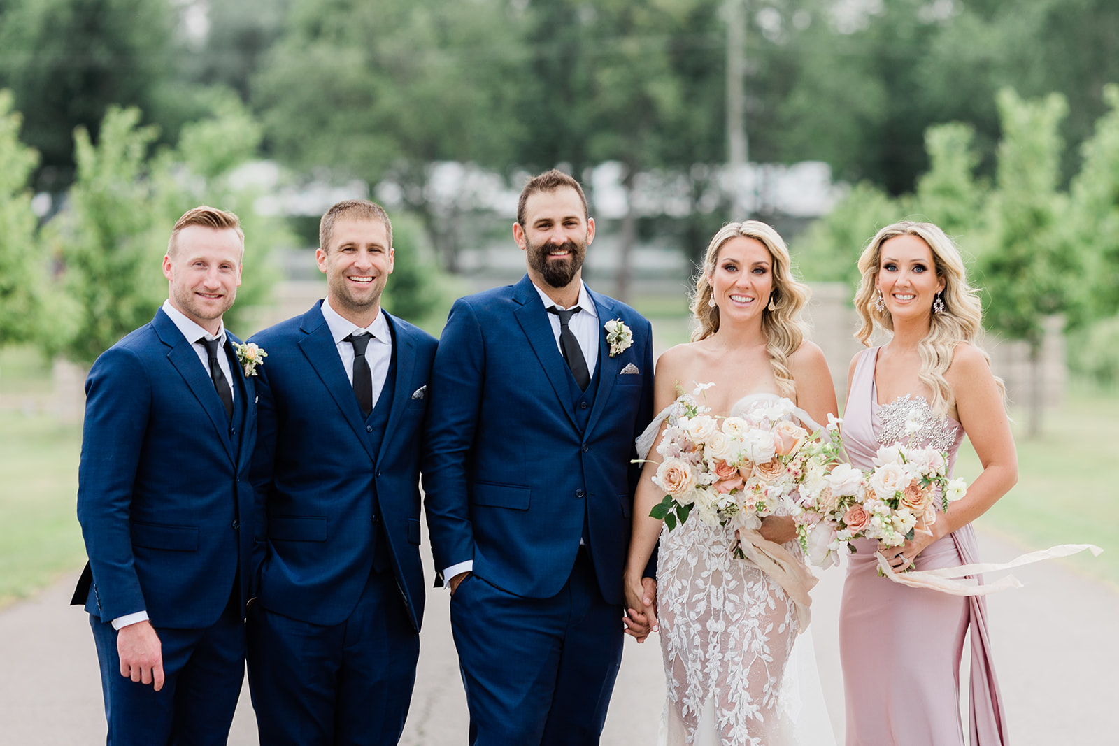 wedding party portrait at farm to table wedding by jess collins photography