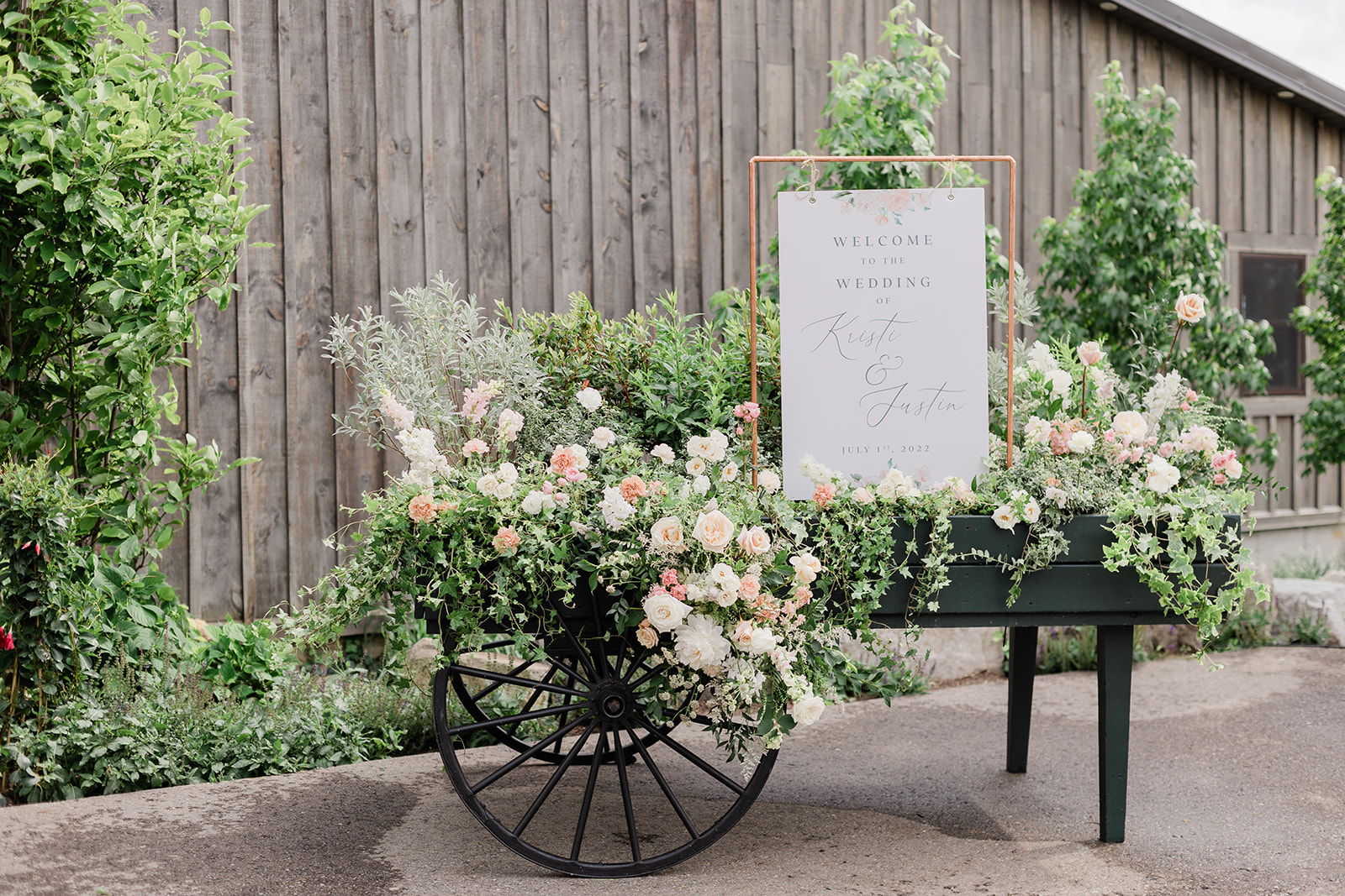 wedding reception sign at farm to table wedding by jess collins photography
