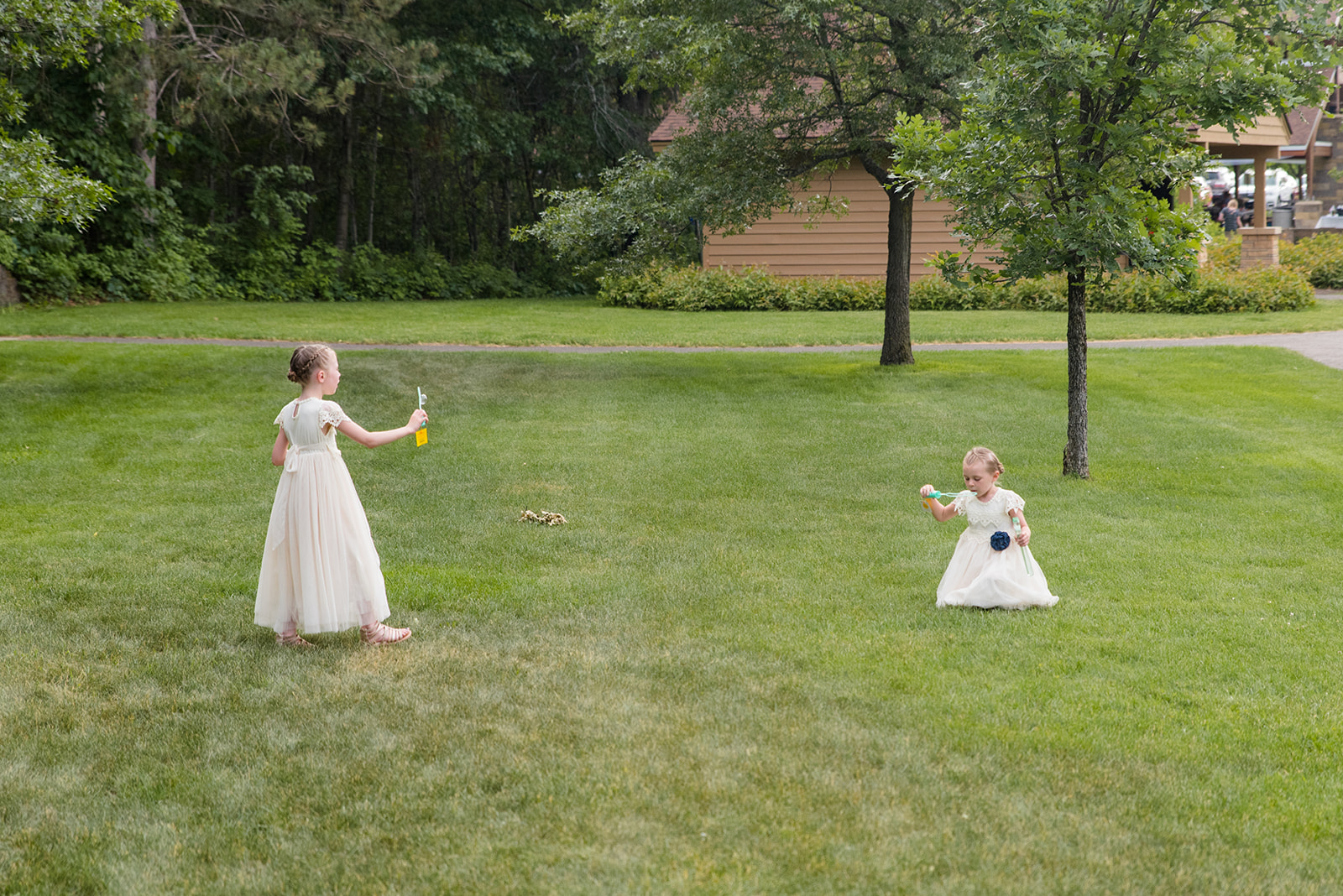 Flower girls playing in the park