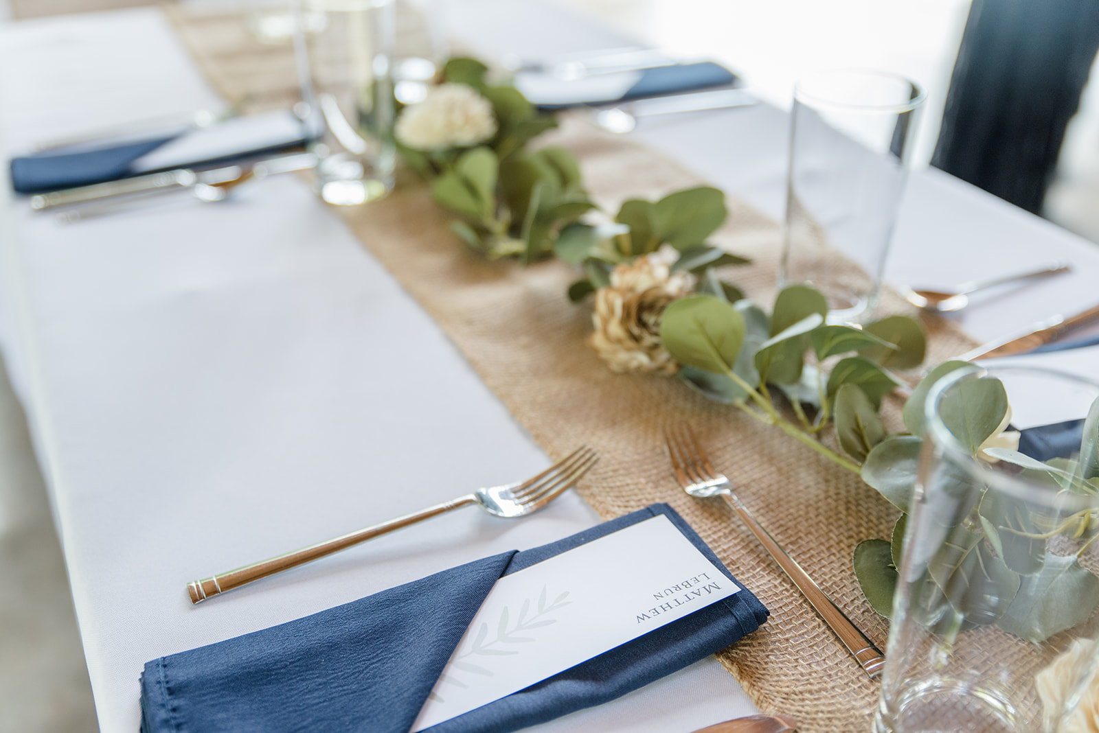 Wedding reception tablescape