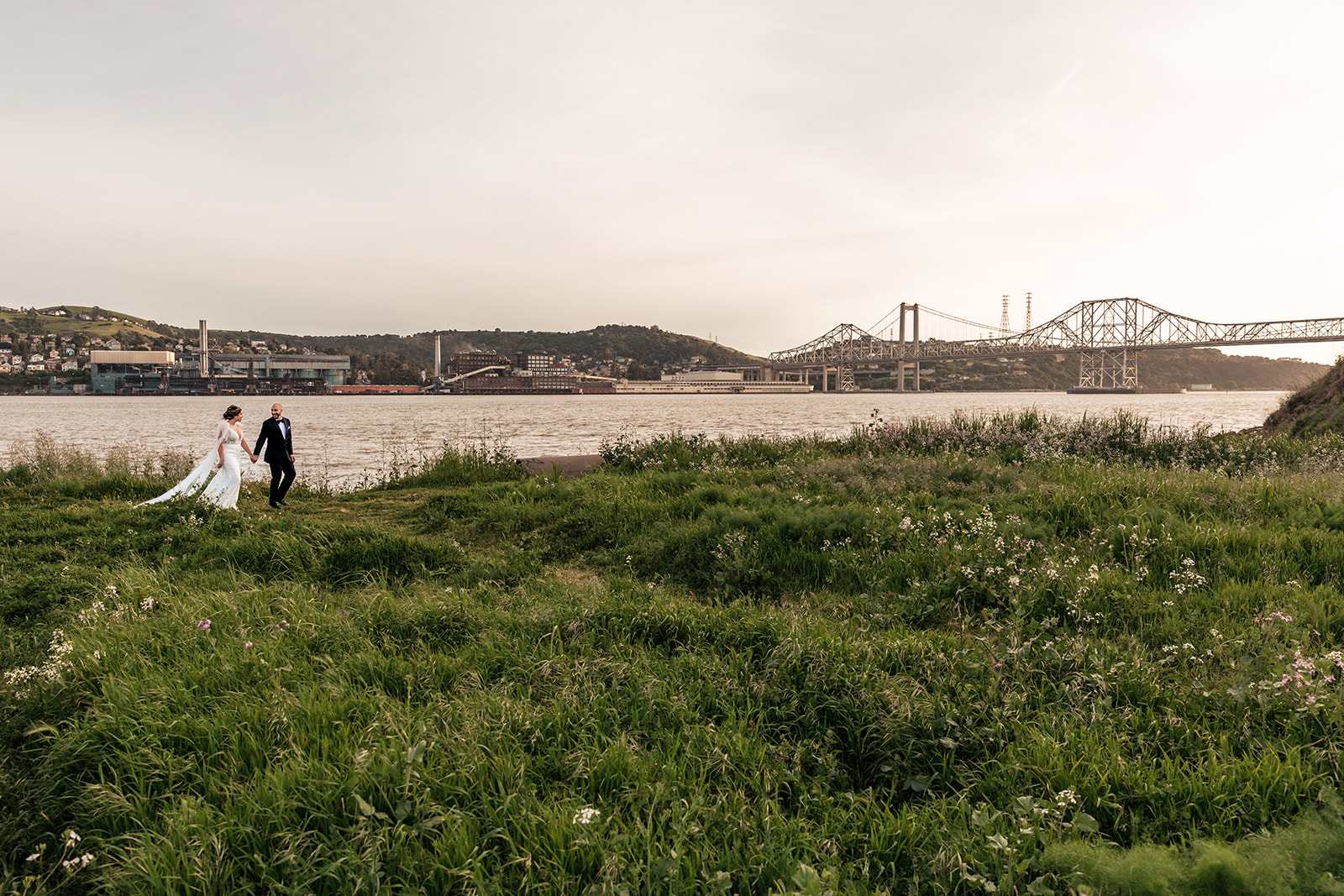 Couple in front of the Carquinez Bridge