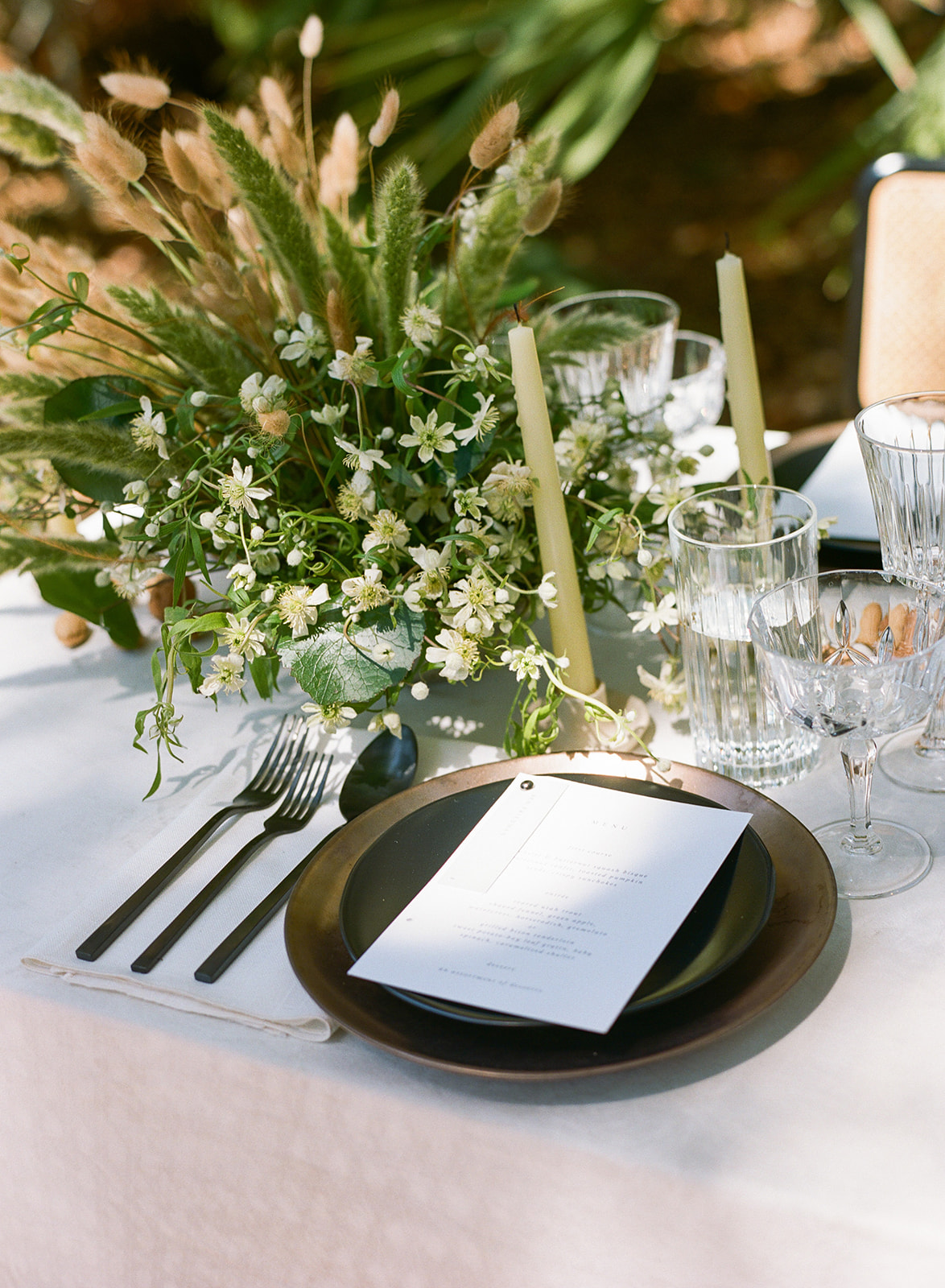 White black and green color palette weddings