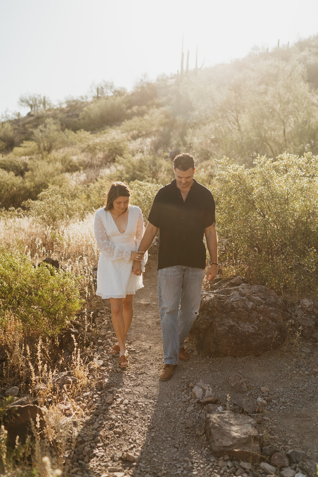 A couple at Picacho Peak State Park celebrating their wedding anniversary