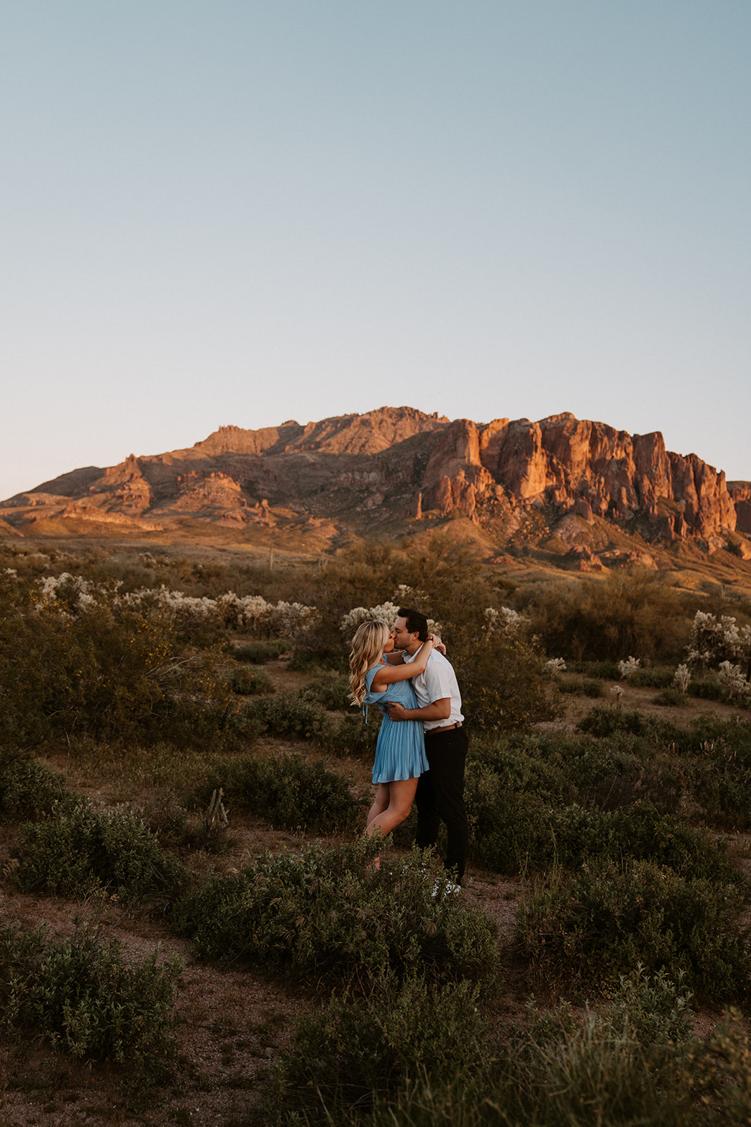 Arizona engagement photo in the desert mountains