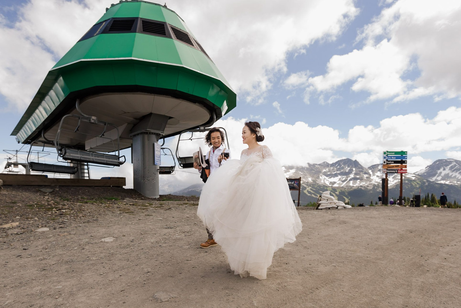 chairlift ride during whistler engagement session