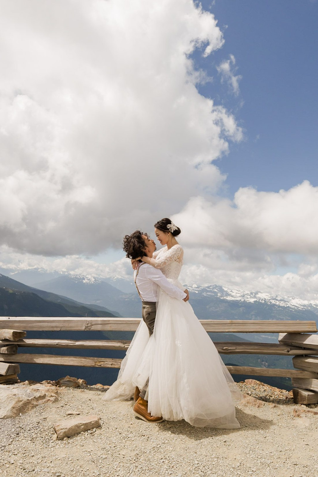 couple during their whistler engagement session 